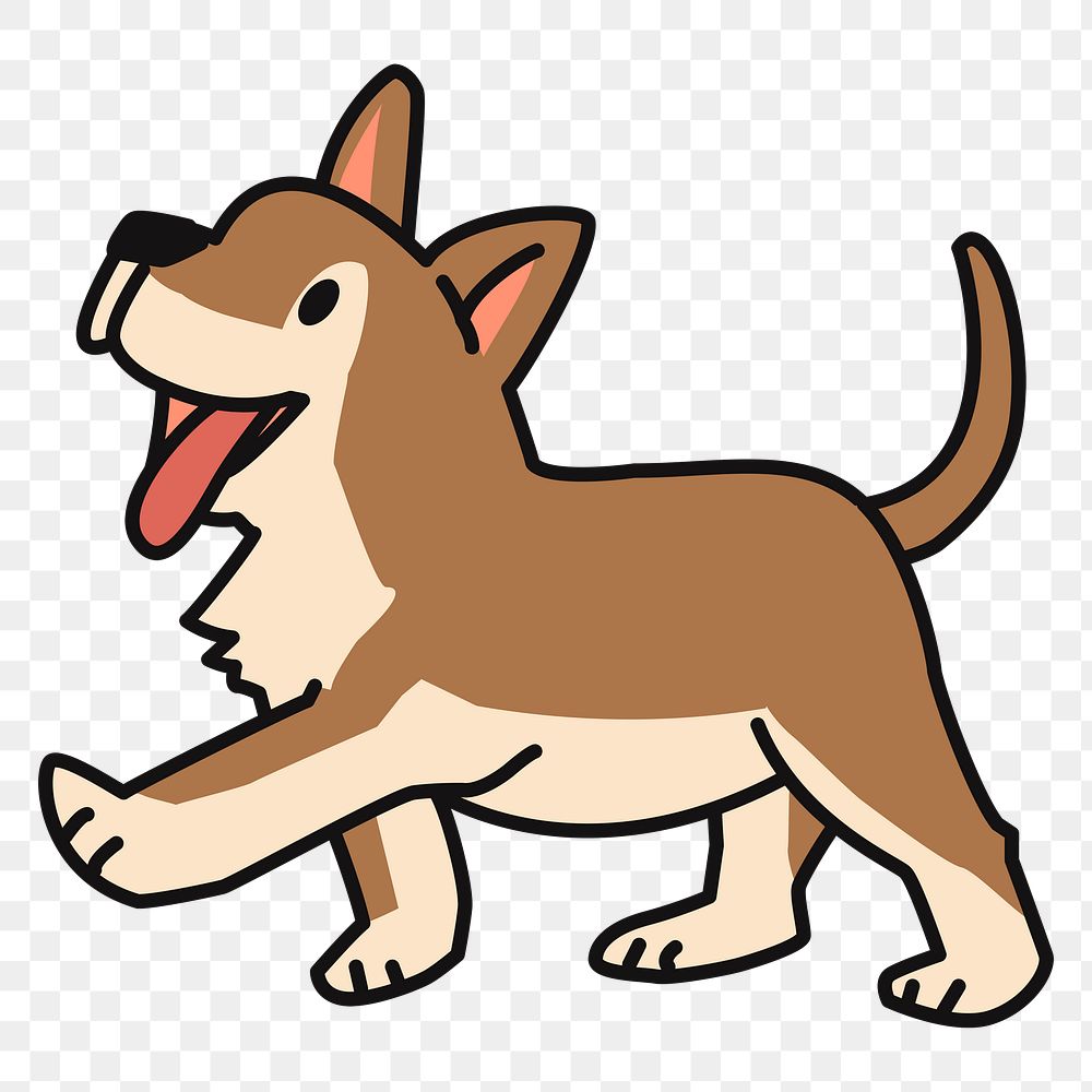 Walking dog  png sticker pet illustration, transparent background. Free public domain CC0 image.