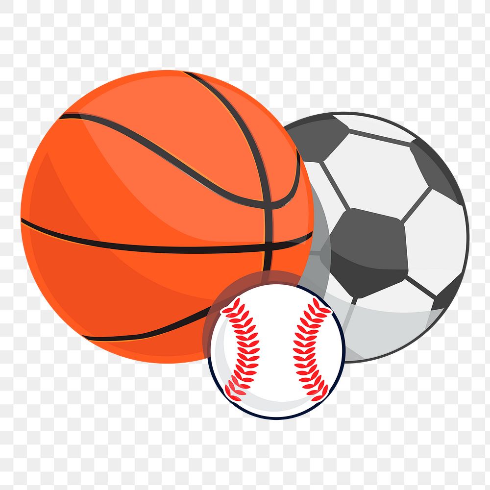 Balls png sticker sport equipment illustration, transparent background. Free public domain CC0 image.