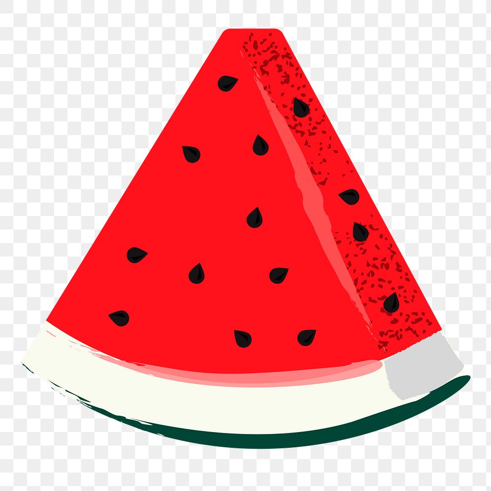 Watermelon png sticker fruit illustration, transparent background. Free public domain CC0 image.