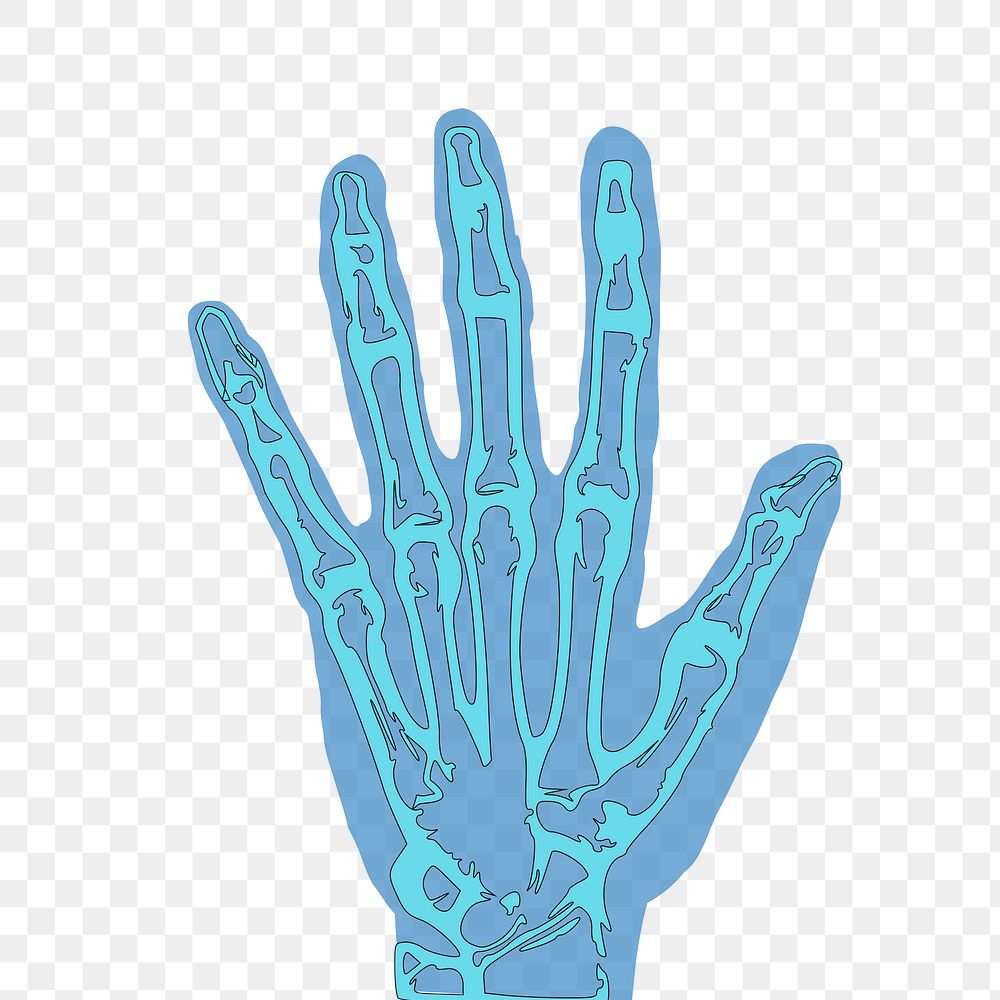 X-ray hand png sticker medical illustration, transparent background. Free public domain CC0 image.