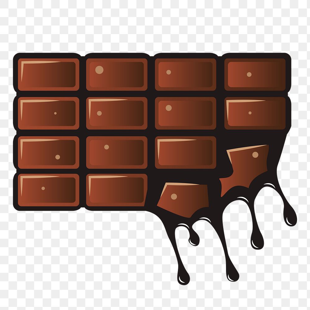 Chocolate bar png sticker snack illustration, transparent background. Free public domain CC0 image.