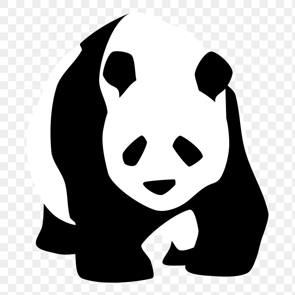 Panda png sticker animal illustration, transparent background. Free public domain CC0 image.