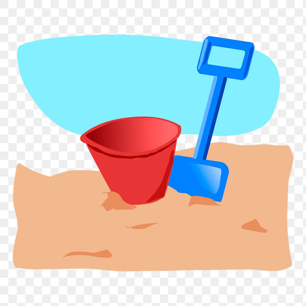 Sand bucket png sticker summer illustration, transparent background. Free public domain CC0 image.