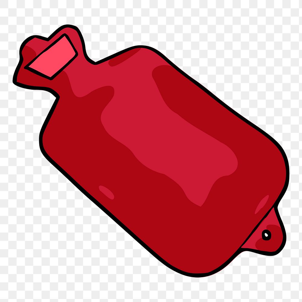 Hot water bottle png sticker object illustration, transparent background. Free public domain CC0 image.