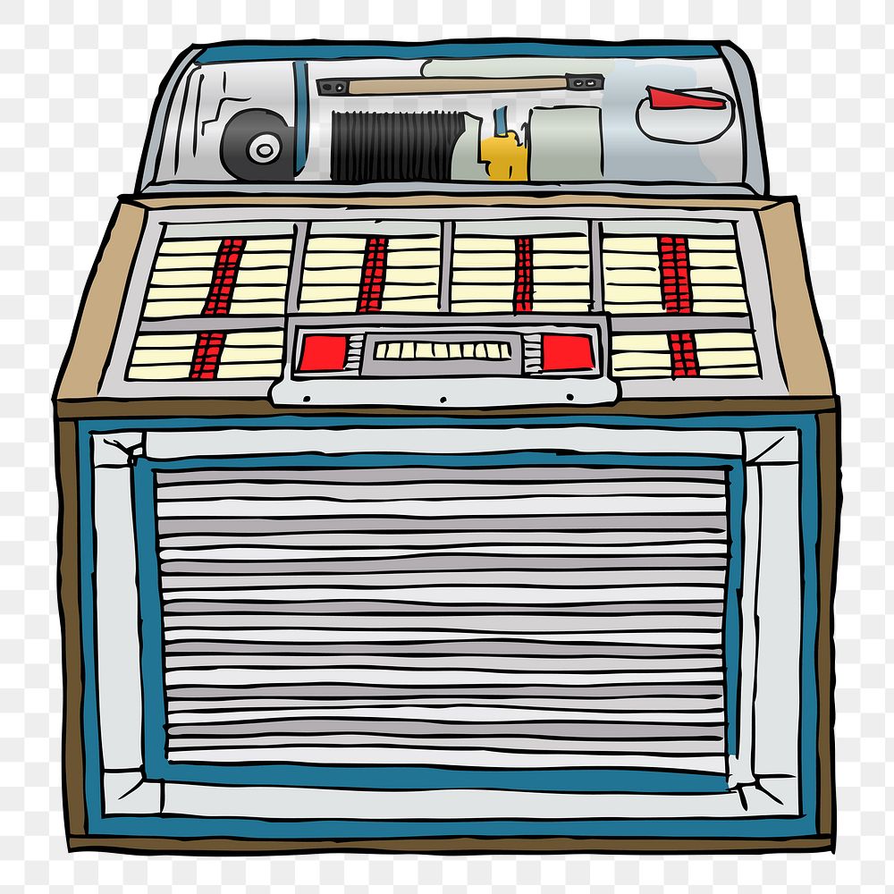 Jukebox png sticker entertainment illustration, transparent background. Free public domain CC0 image.