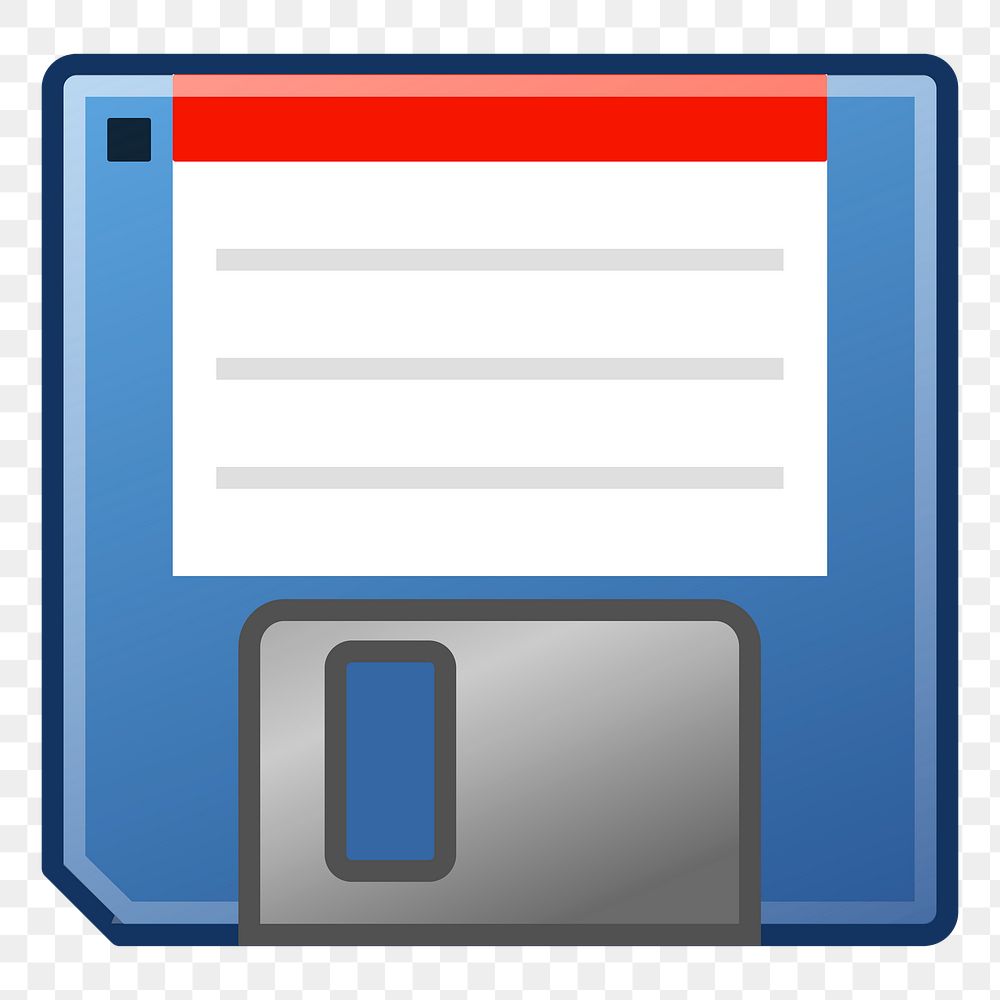 Floppy disk png sticker technology illustration, transparent background. Free public domain CC0 image.