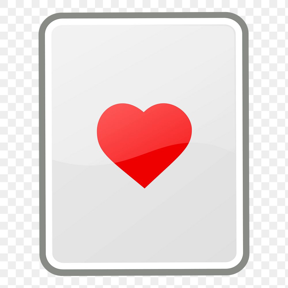 Heart card game png sticker clipart illustration, transparent background. Free public domain CC0 image.