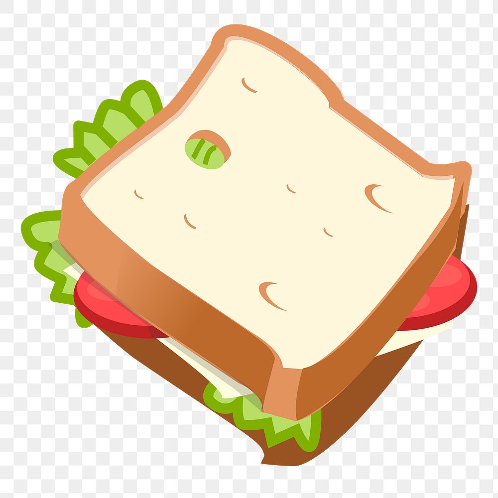 Sandwich png sticker food illustration, transparent background. Free public domain CC0 image.