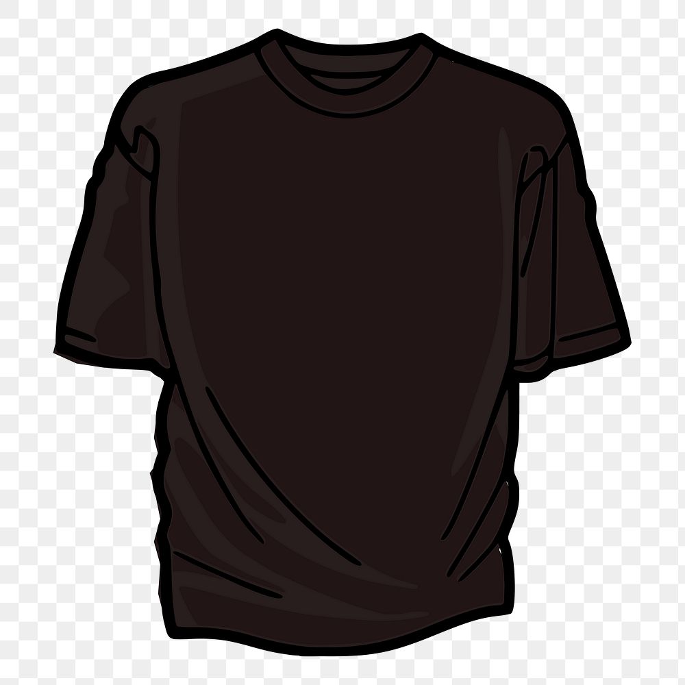 Black t-shirt png sticker apparel illustration, transparent background. Free public domain CC0 image.
