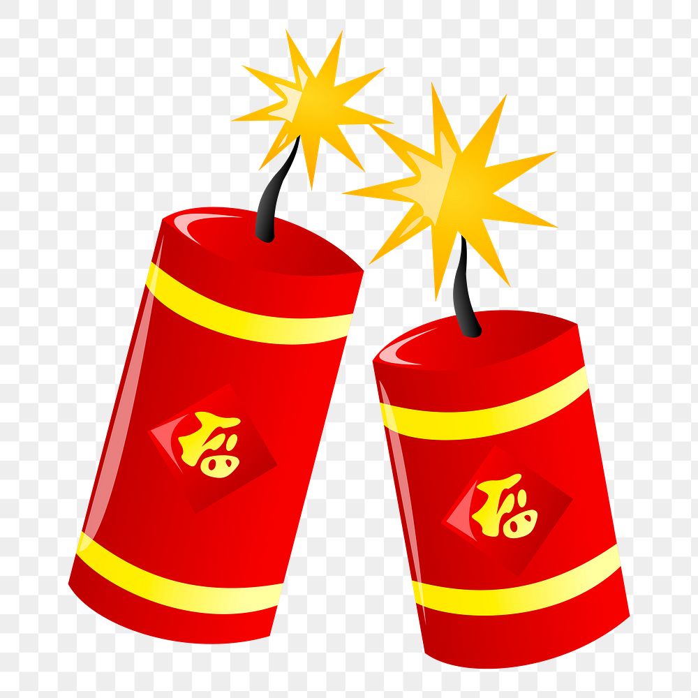 Chinese firecrackers png sticker celebration illustration, transparent background. Free public domain CC0 image.