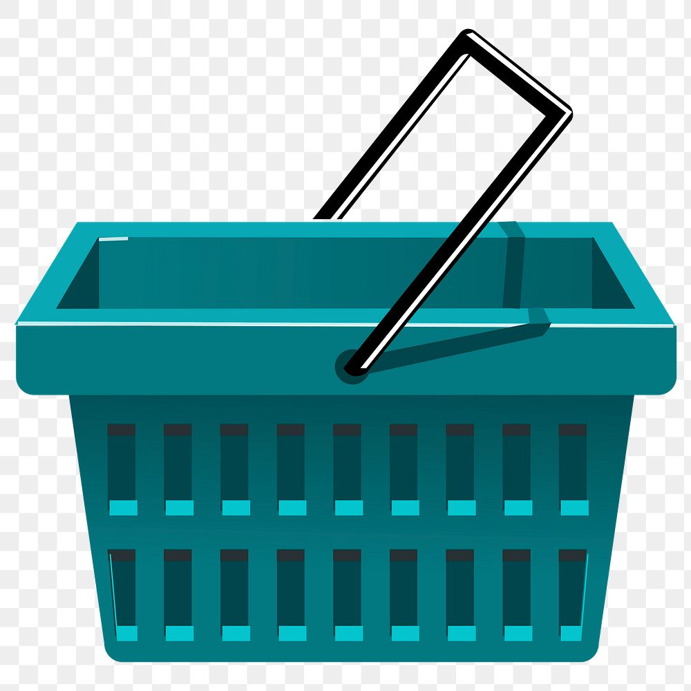 Shopping basket png sticker object illustration, transparent background. Free public domain CC0 image.