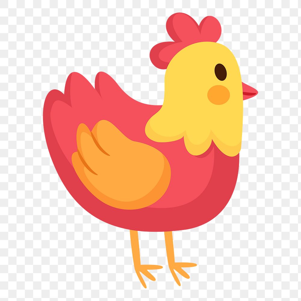 Chicken png sticker animal illustration, transparent background. Free public domain CC0 image.