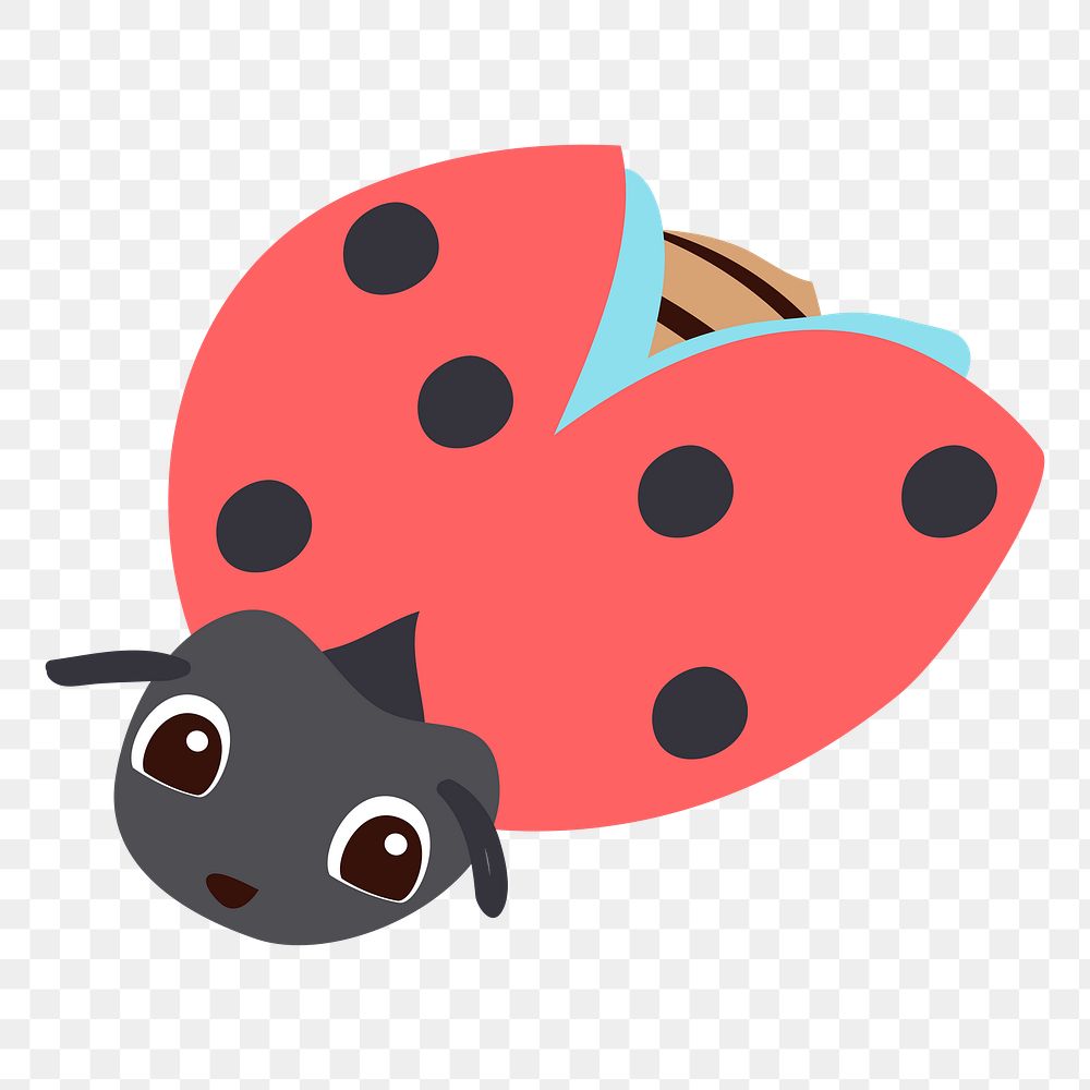 Ladybug png sticker animal illustration, transparent background. Free public domain CC0 image.