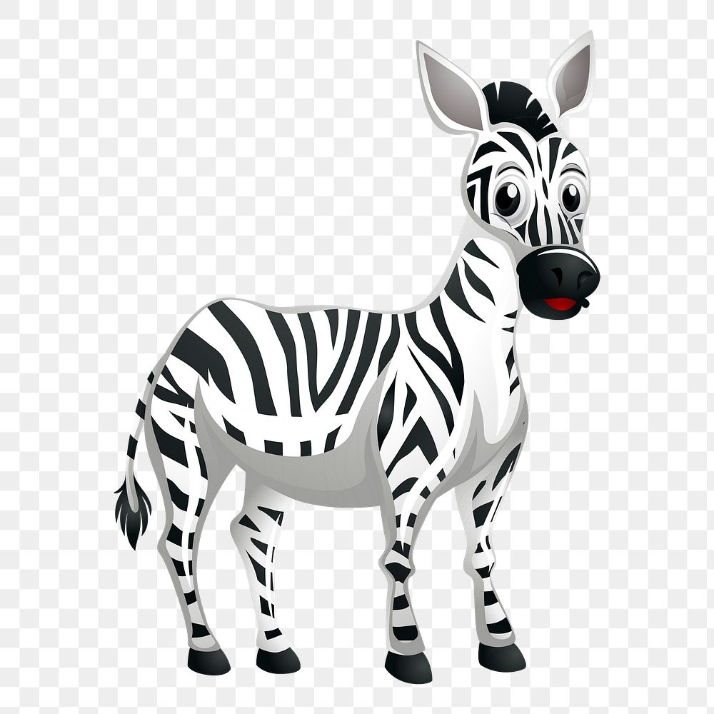 Zebra cartoon png sticker animal illustration, transparent background. Free public domain CC0 image.