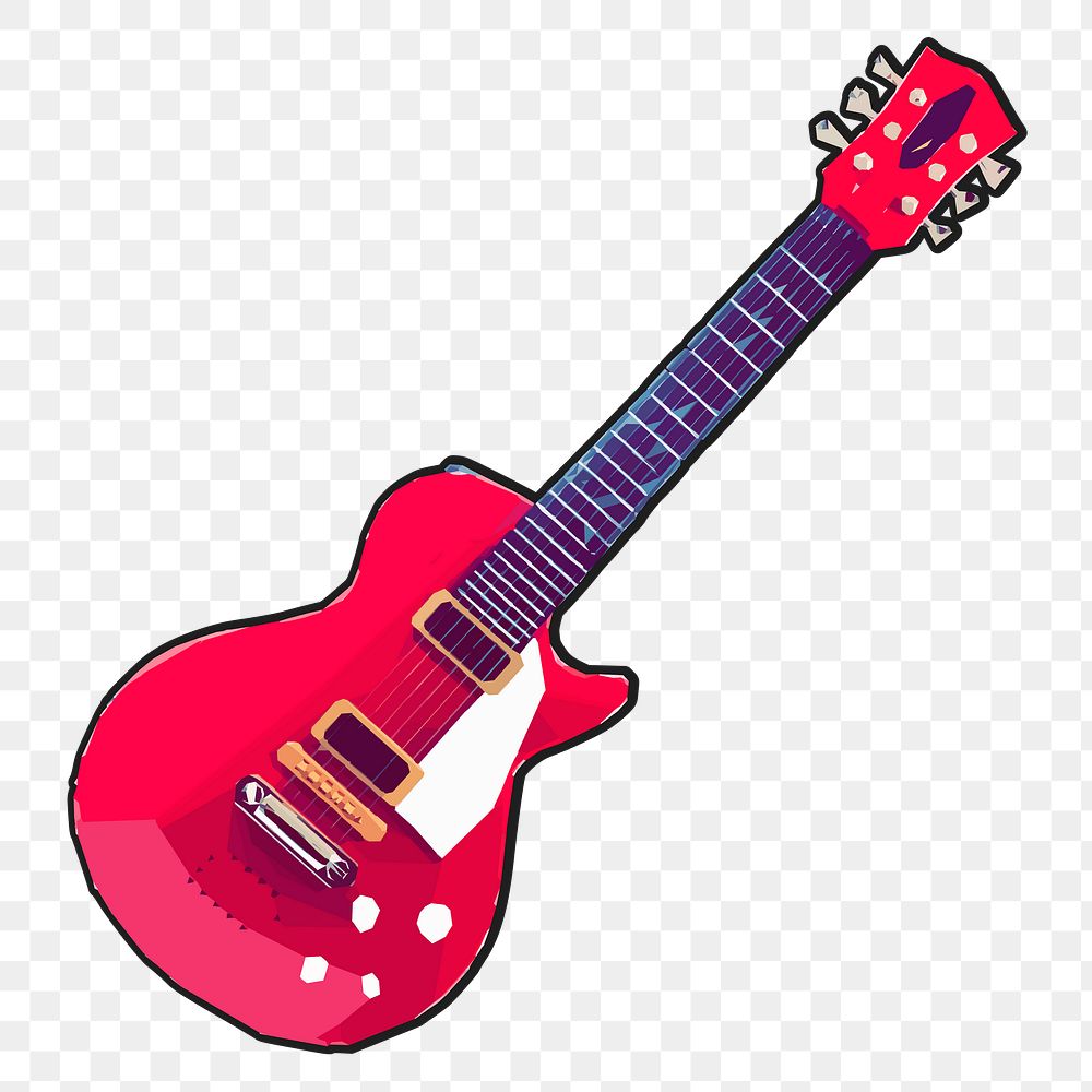 Electric guitar png sticker music instrument illustration, transparent background. Free public domain CC0 image.