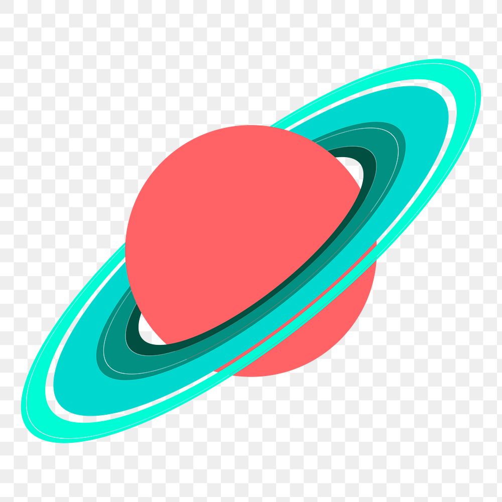 Saturn cartoon png sticker celestial illustration, transparent background. Free public domain CC0 image.