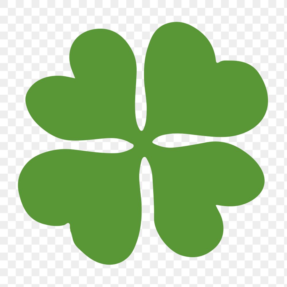PNG green clover, shamrock sticker, Saint Patrick's day element in transparent background