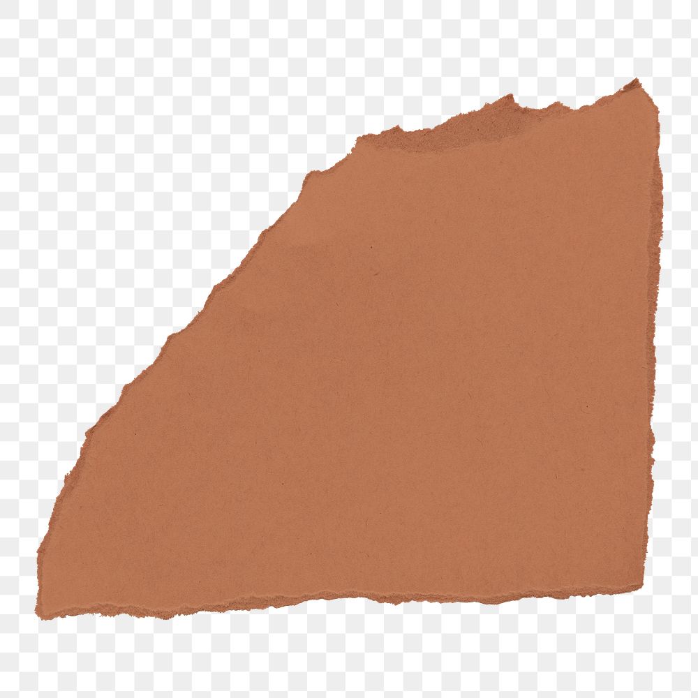 Png brown scrap paper border, transparent background