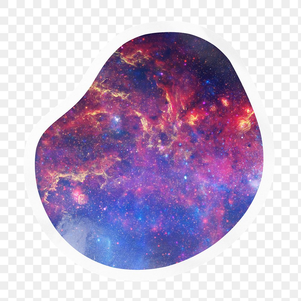 Nebula galaxy png badge sticker on transparent background