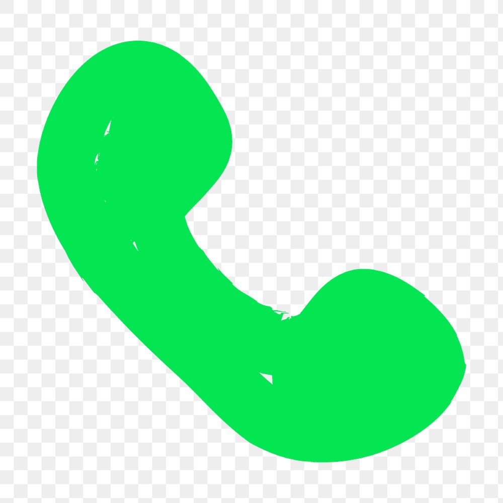 Telephone png sticker, green design, transparent background