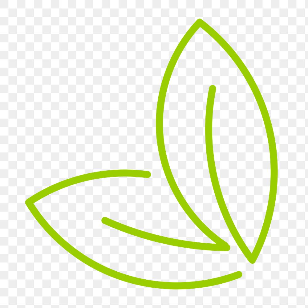 Eco icon png sticker, green leaf design, transparent background