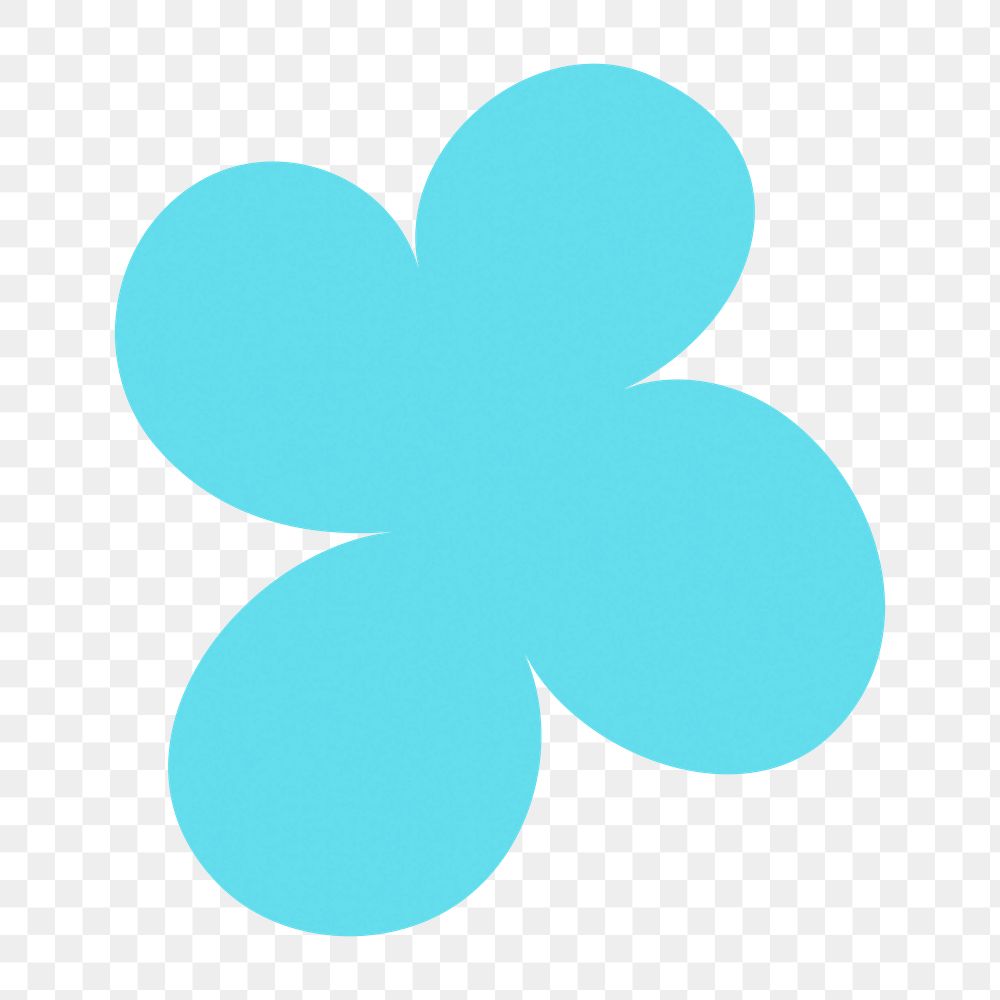 Blue flower png sticker, cute shape, transparent background