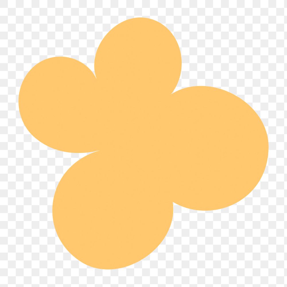 Yellow flower png sticker, cute shape, transparent background