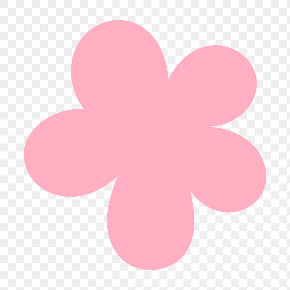 Pink flower png sticker, cute shape, transparent background