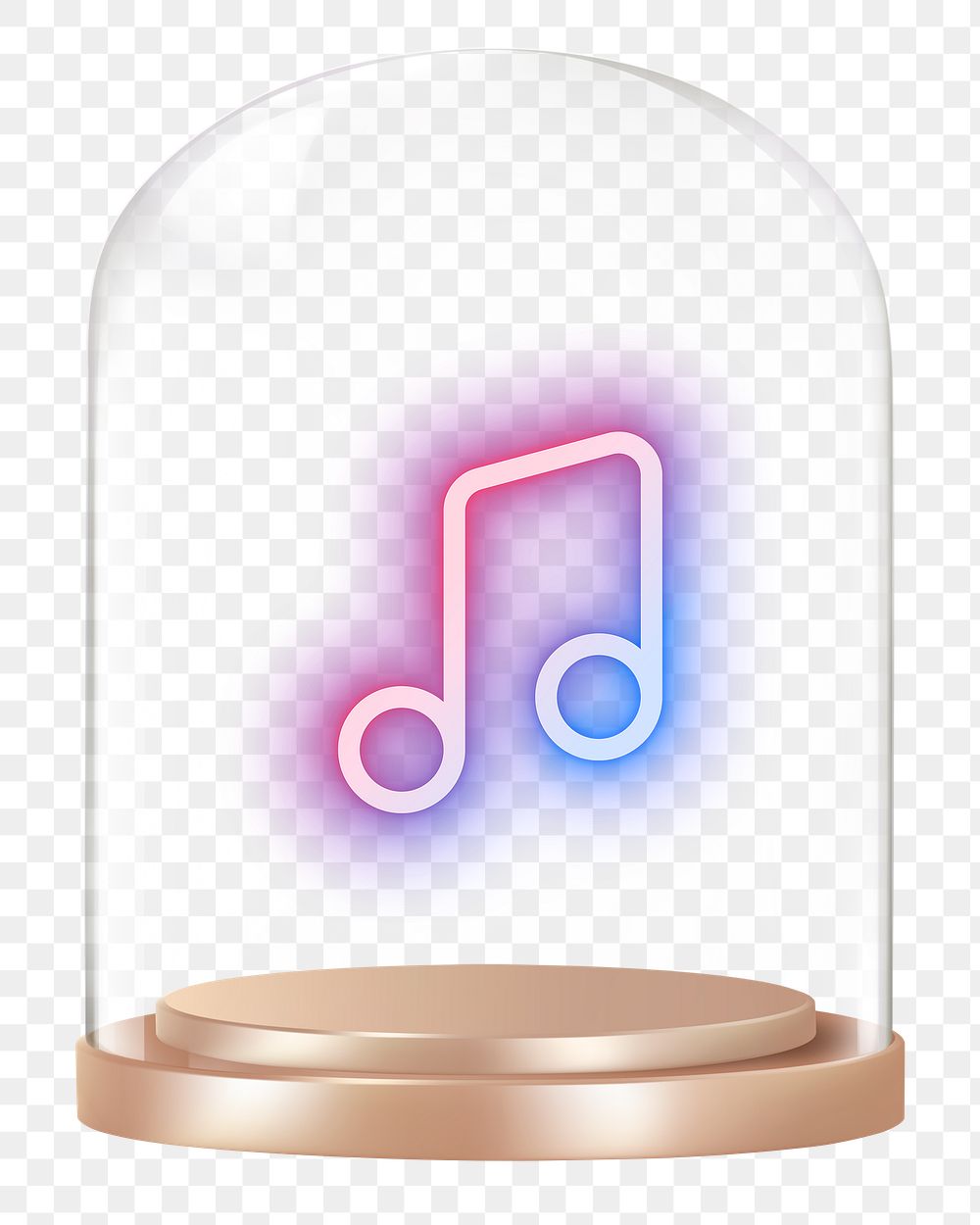 Musical note png glass dome sticker, music icon, transparent background