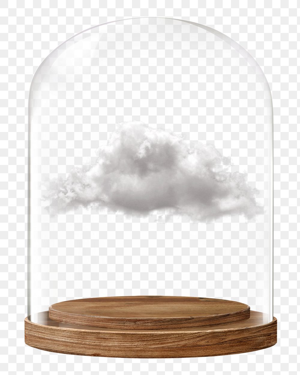 Cloud png glass dome sticker, weather concept art, transparent background