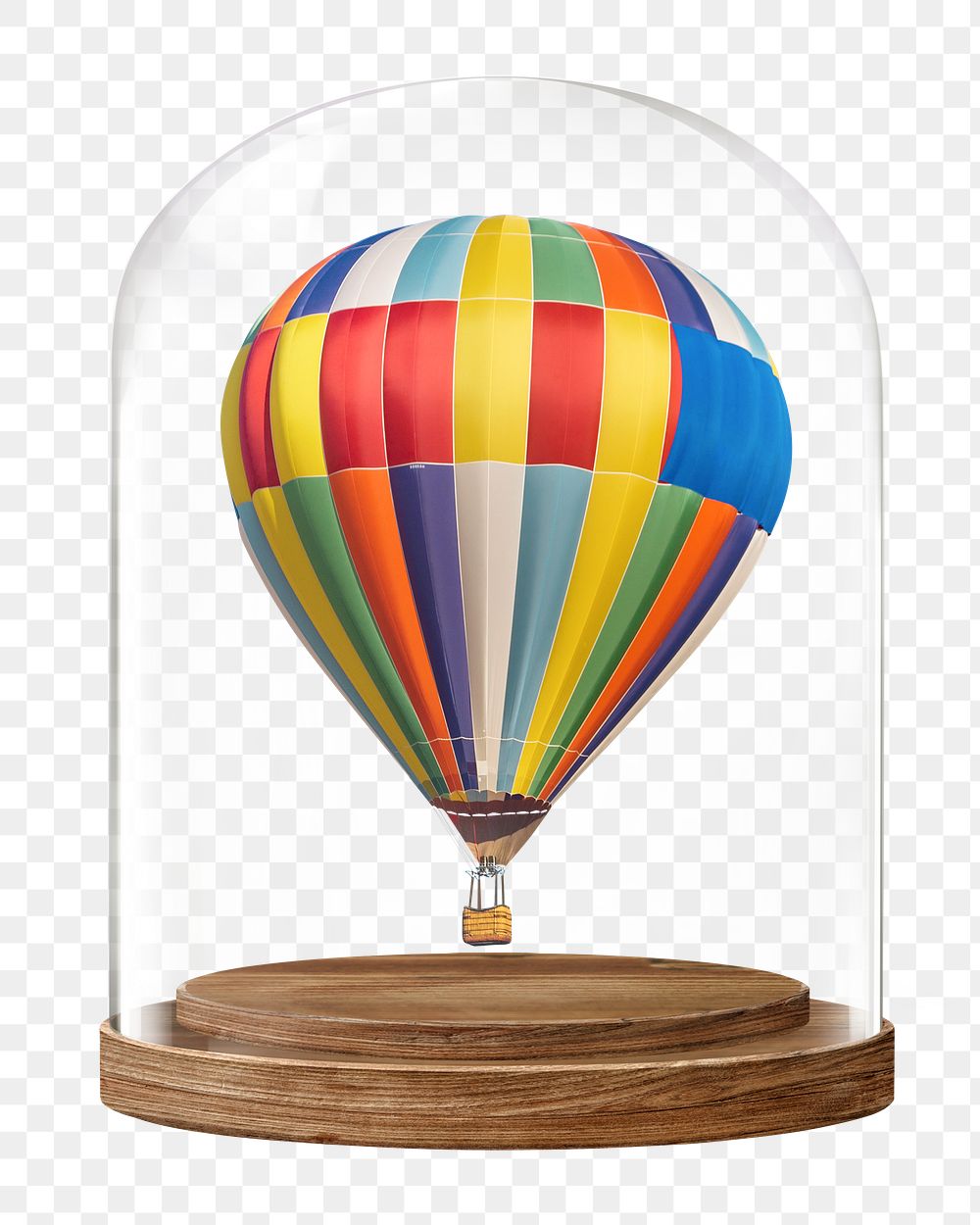 Hot air balloon png glass dome sticker, vehicle concept art, transparent background