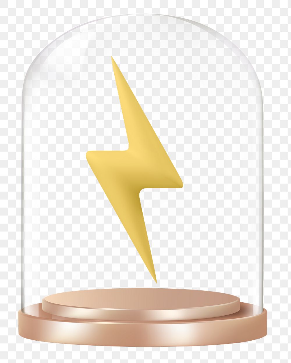 Lightning bolt png glass dome sticker,  transparent background