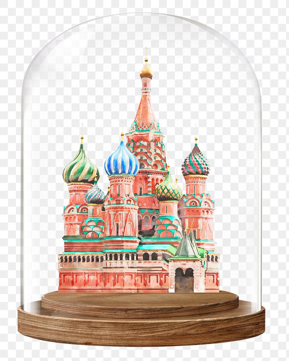 St. Basil's Cathedral png glass dome sticker, travel landmark concept art, transparent background