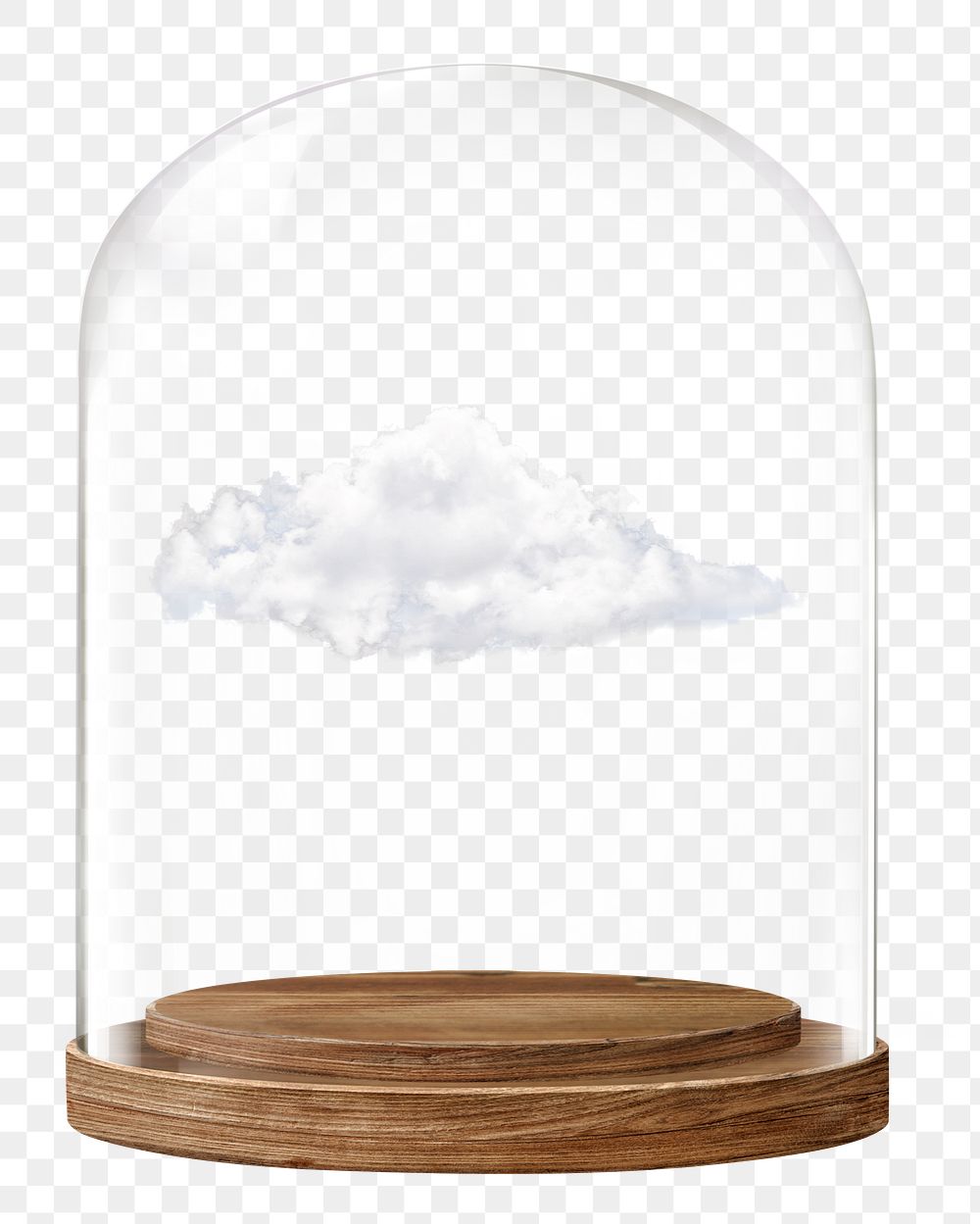 Cloud png glass dome sticker, weather concept art, transparent background