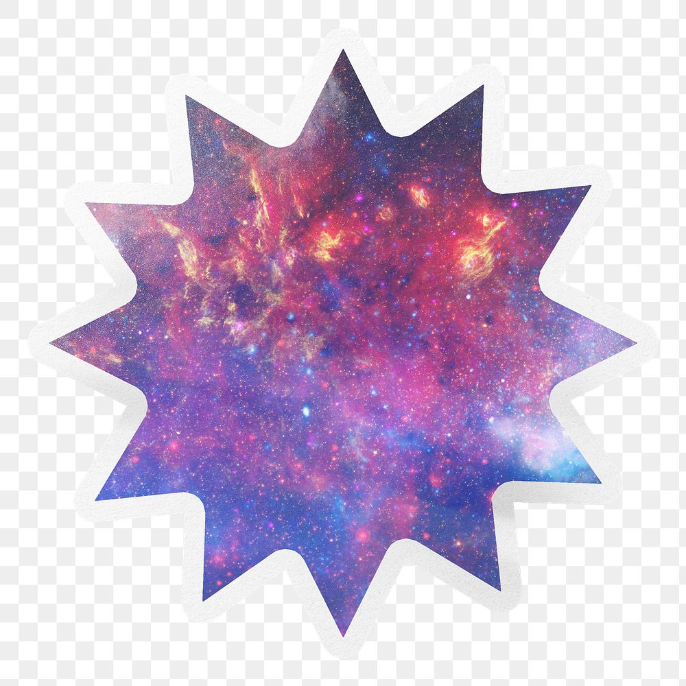 PNG galaxy sky, printable starburst sticker in transparent background