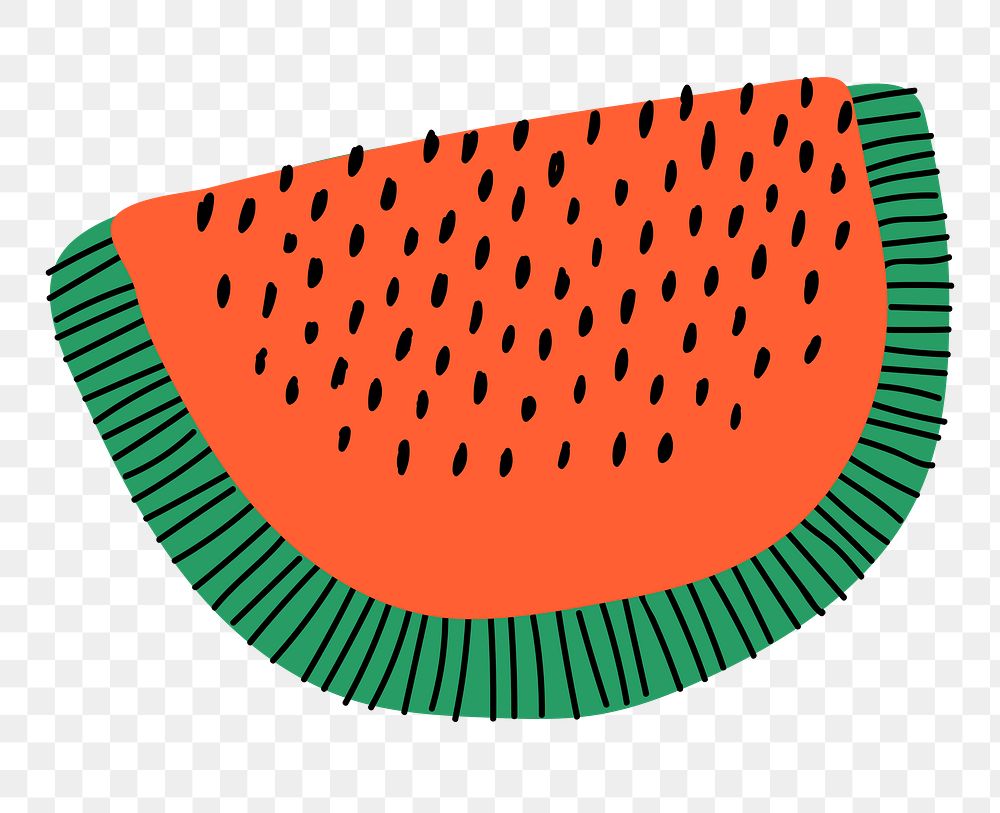 Watermelon png sticker, fruit aesthetic doodle, transparent background
