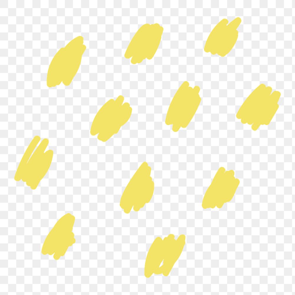 Yellow dots png sticker, cute doodle, transparent background