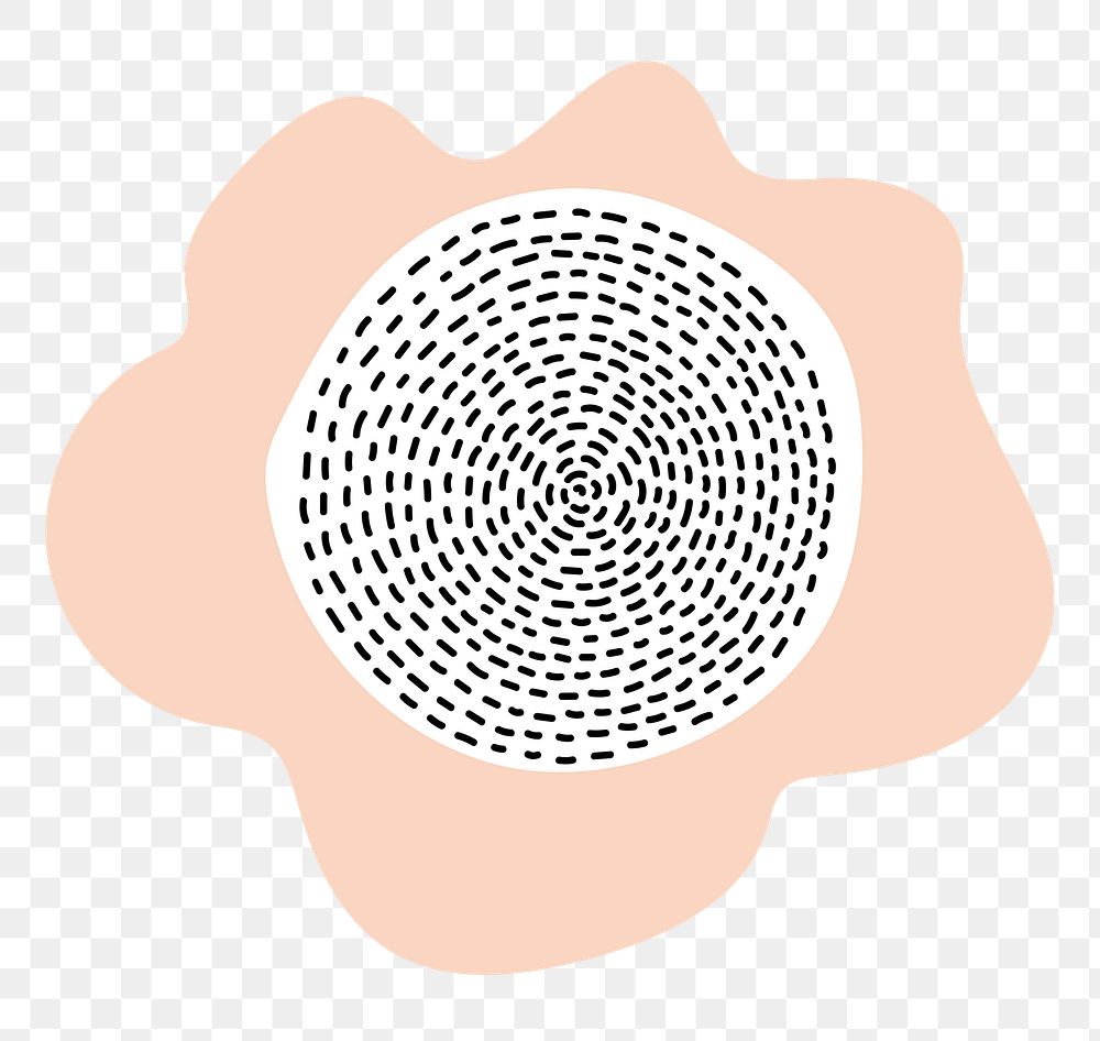 Pink flower png sticker, abstract botanical doodle, transparent background