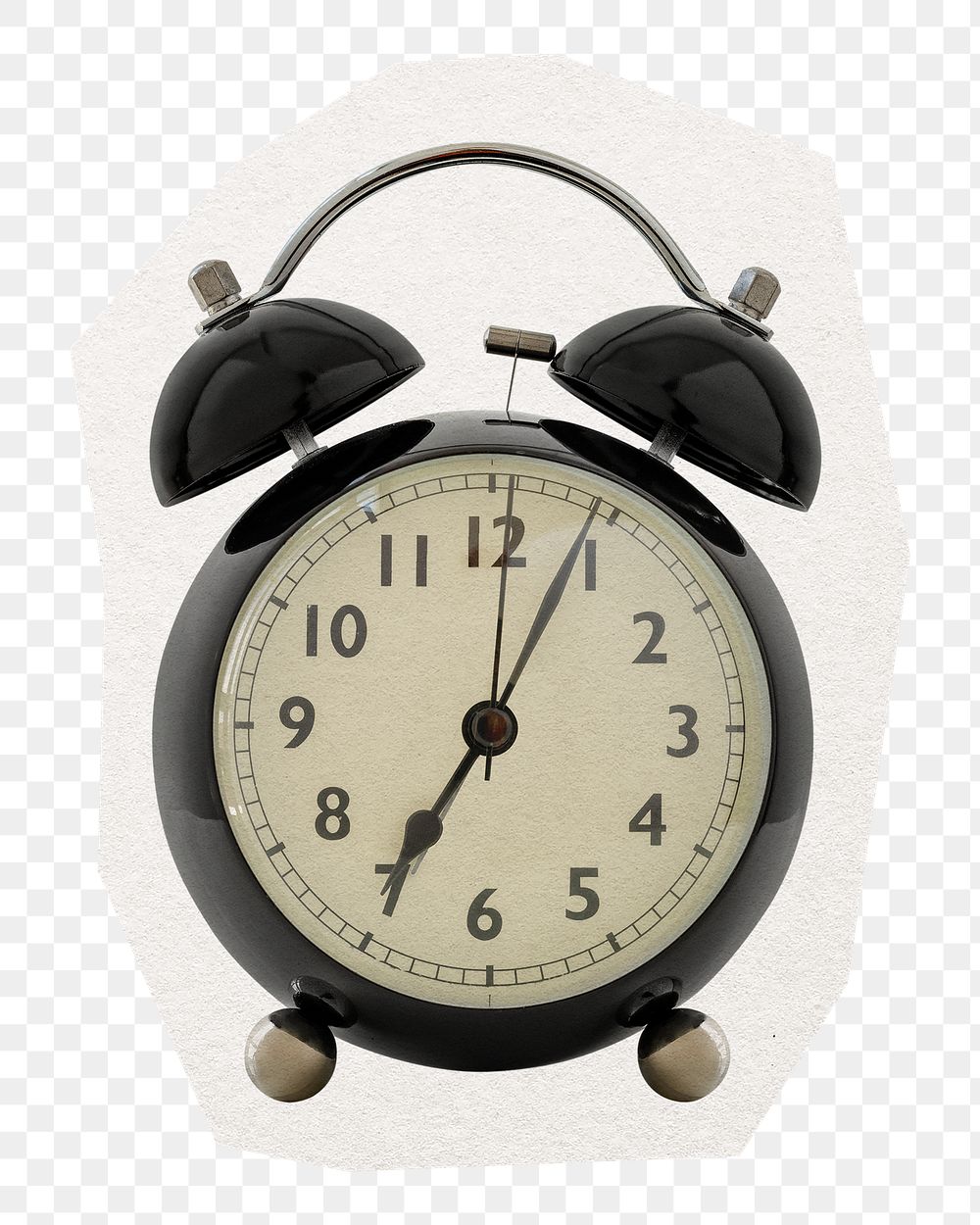 Vintage clock png sticker, cut out paper design, transparent background