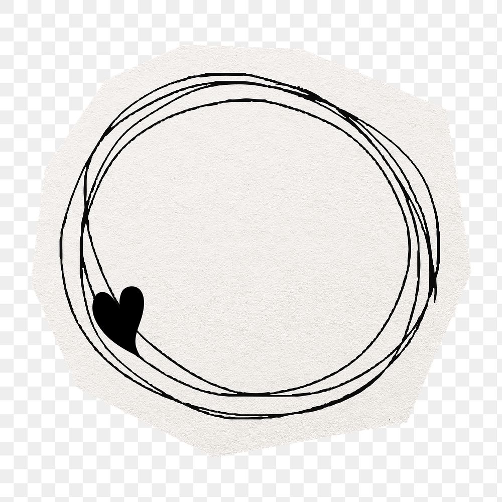 Circle frame badge png sticker, cut out paper design, transparent background