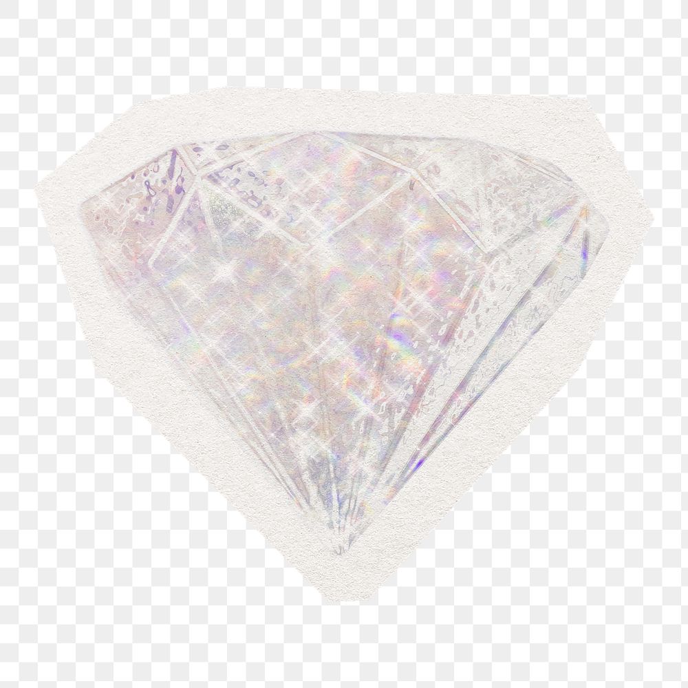 Sparkling diamond png sticker, cut out paper design, transparent background
