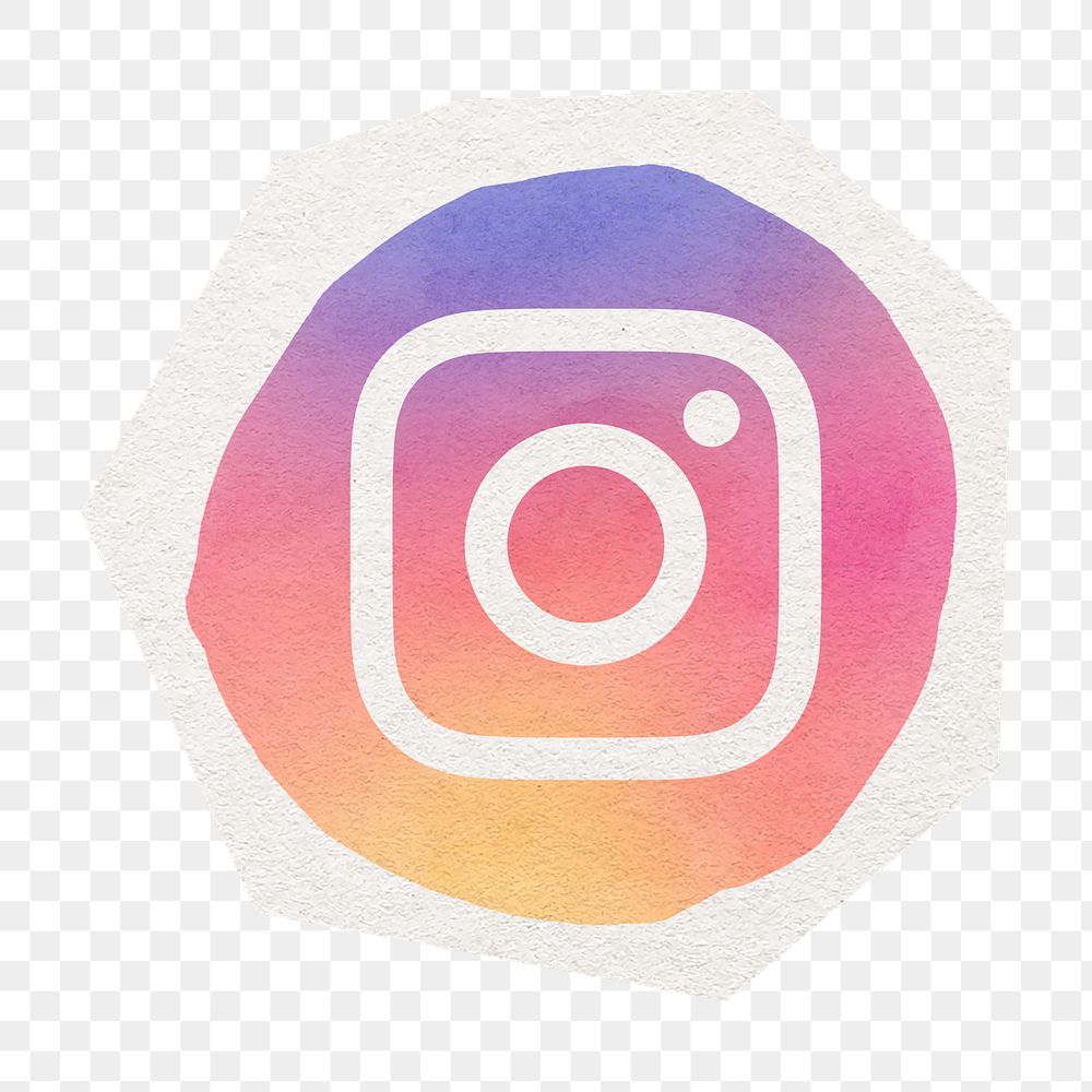 Instagram logo png in watercolor design. Social media icon. 2 JUNE 2021 - BANGKOK, THAILAND