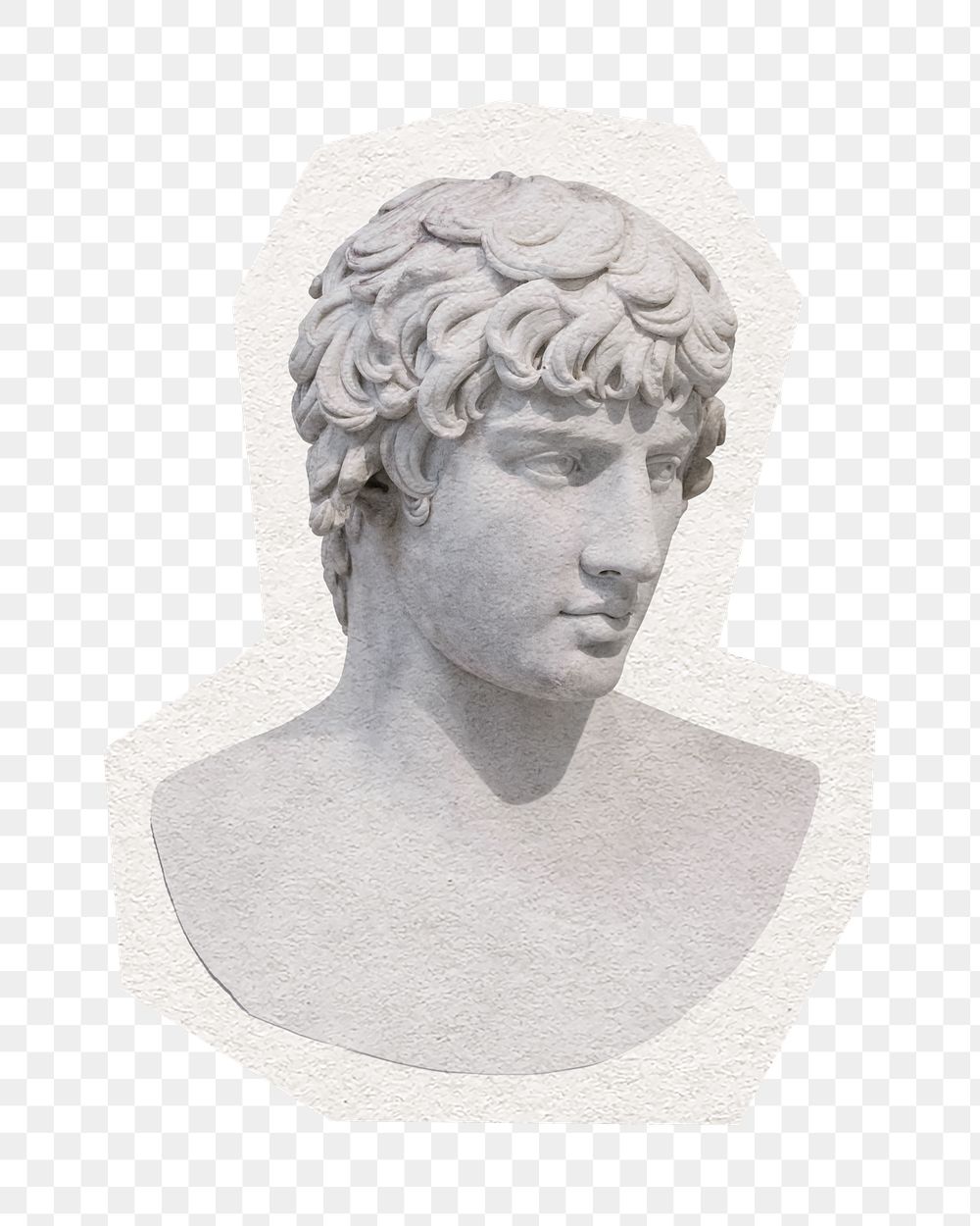 Antinous statue png sticker, cut out paper design, transparent background
