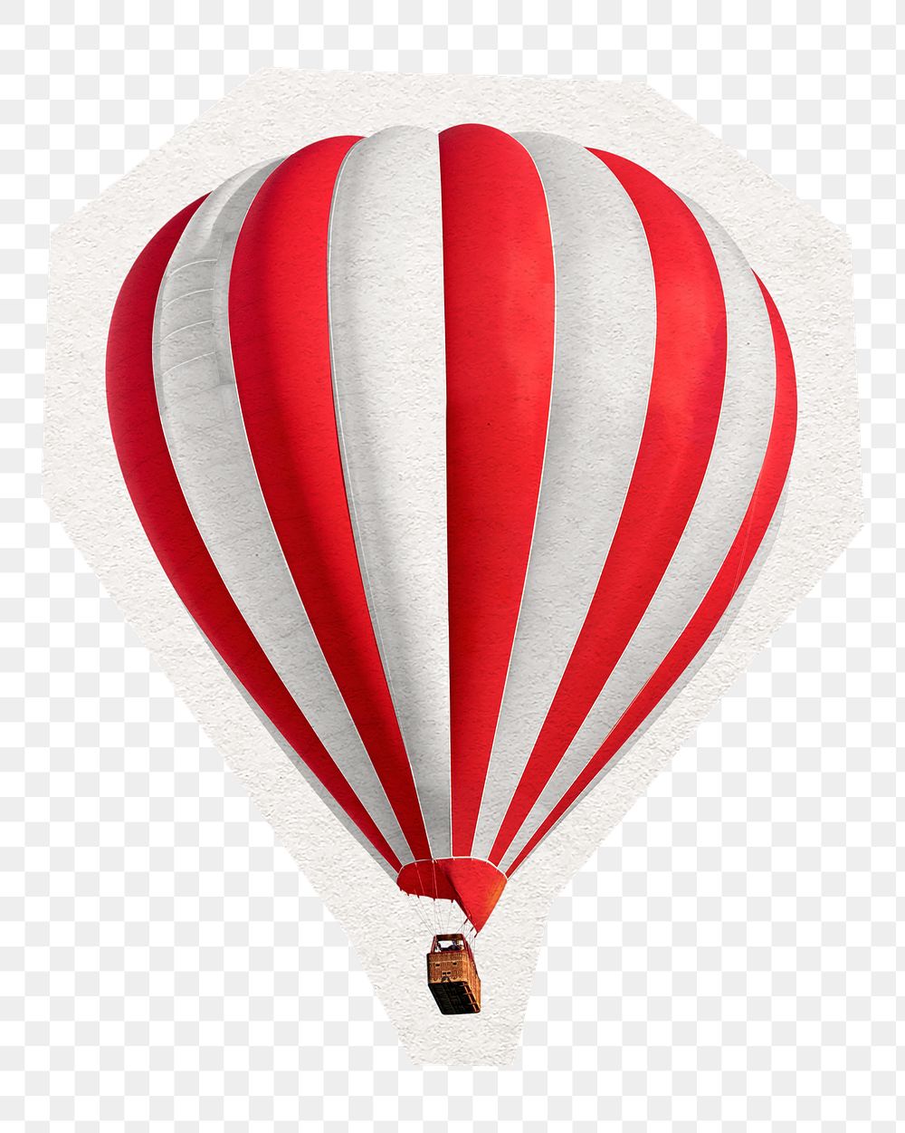 Hot air balloon png sticker, cut out paper design, transparent background