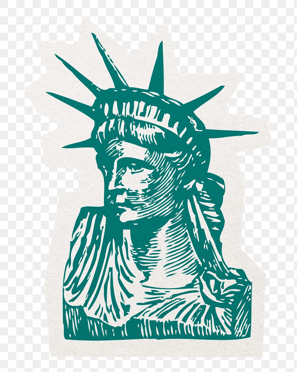 Statue of Liberty png sticker, cut out paper design, transparent background