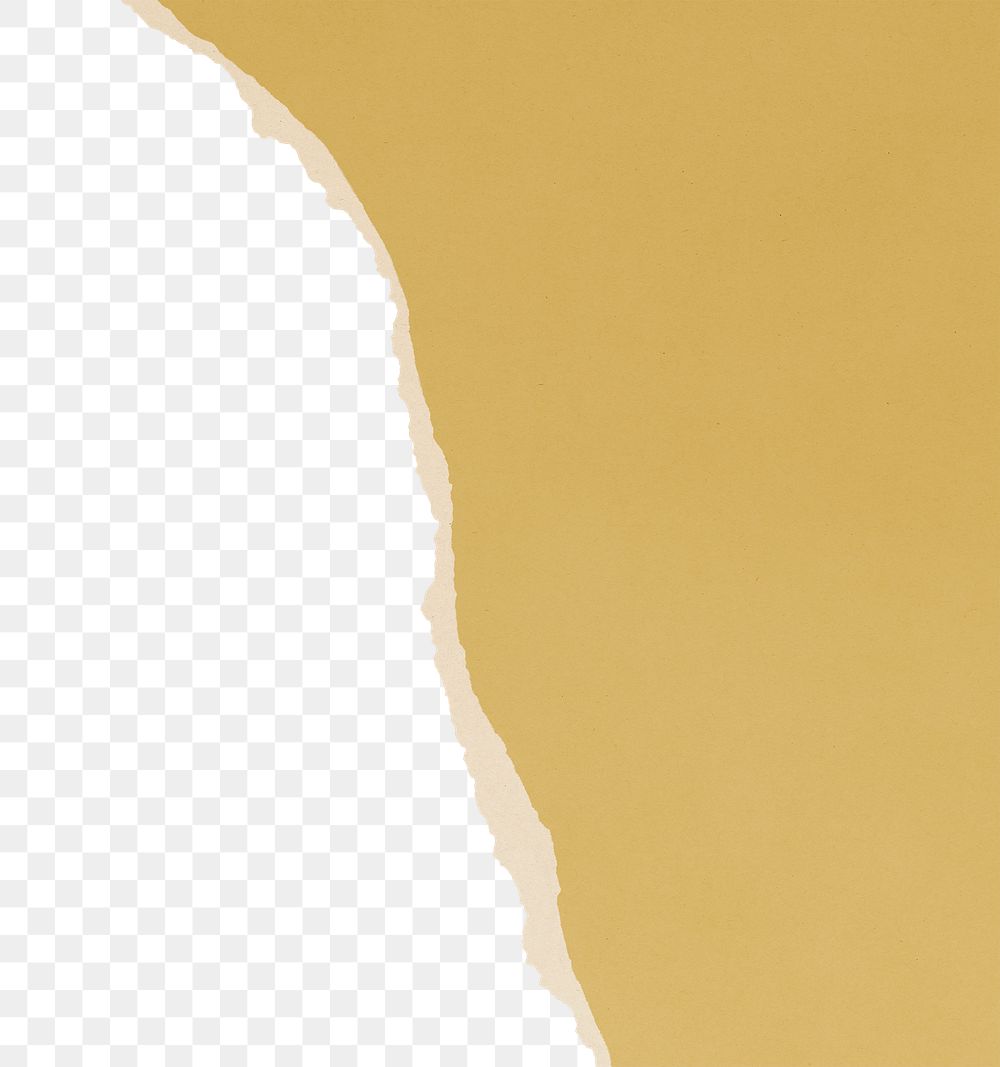 Yellow png border, torn paper design, transparent background