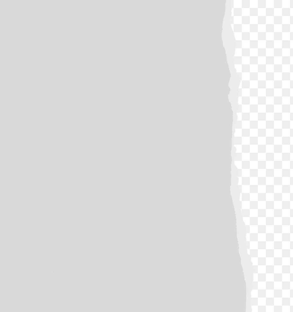 Gray png border, torn paper design, transparent background