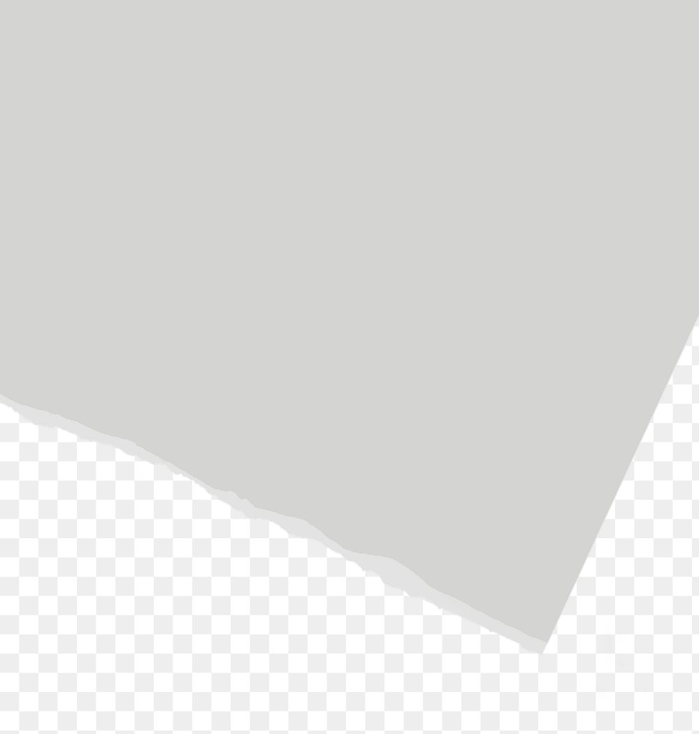 Gray png border, torn paper design, transparent background