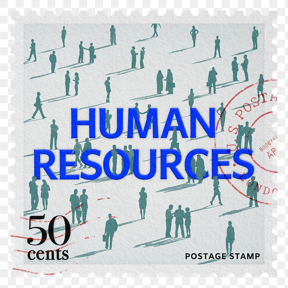 Human resources png post stamp sticker, business stationery, transparent background