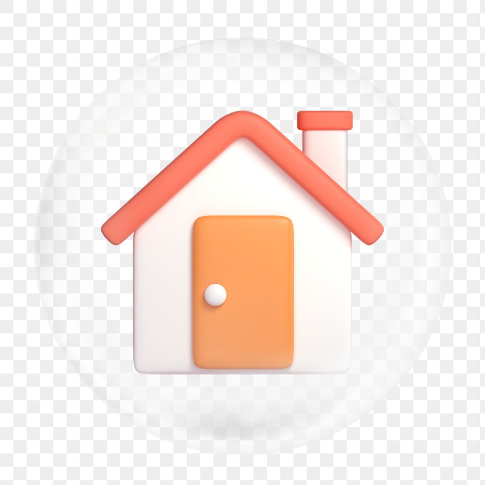 PNG housing bubble, real estate, 3D digital sticker in transparent background